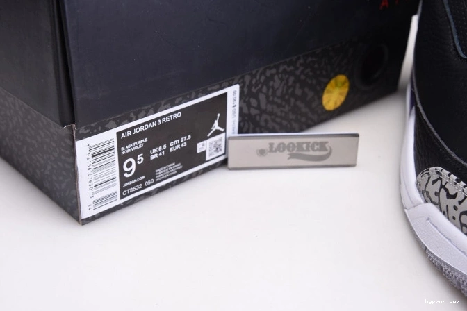 HYPE CT8532-050 3 Black Purple Jordan Air Court Retro 0630